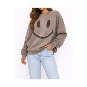 Market Smiley Archive Washed Brown Sweatshirt Size Small Heavyweight Y2K Street